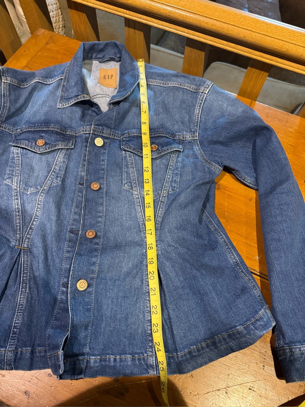 GAP Peplum Jean Jacket - size large - Picture 8 of 10